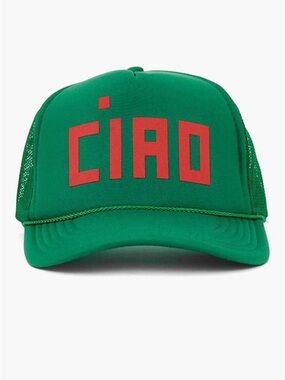Claire V  'CIAO' Trucker Hat with Red Lettering